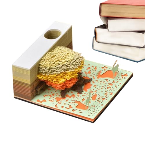 Lambo 3D-Notizblock-Baummodell - Bunte antihaftbeschichtete Papiernotizen,Niedliche praktische Aufkleber, Papierschnitzerei, Kunstpapier, Skulptur, Landschaft für selbstgemachte kreative Geschenke von Lambo