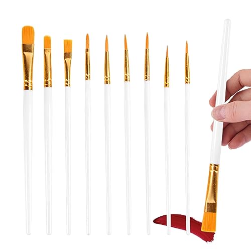 Lambo Acryl-Pinsel-Set, 10-teilig, für Künstlermalerei, glatte und flexible Künstlerpinsel für Acryl-, Aquarell- und Ölfarben von Lambo