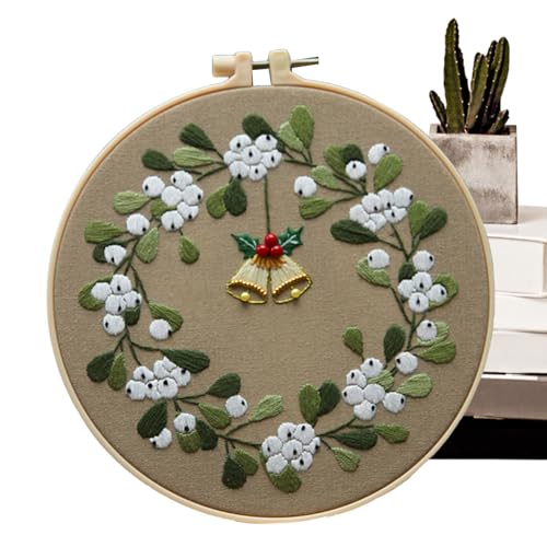 Lambo Bastelset für Weihnachtsornamente – Weihnachtskreuz-Kits, Stickset | Tragbares Weihnachtskreuz-Kits, DIY-Stickset für Anfänger, Erwachsene und von Lambo