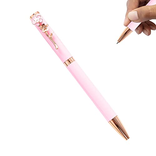 Lambo Clip für Kugelschreiber – Schreibstifte für Damen, glatt, Schulbedarf, Stifte mit Blume, Perlen, Clip für Rollkugelschreiber von Lambo