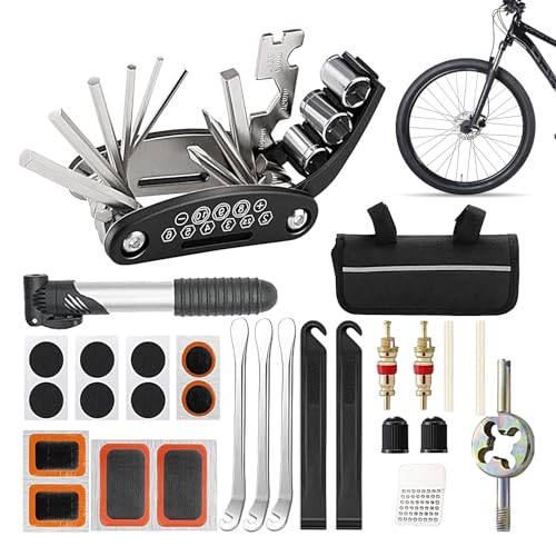 Lambo Fahrrad-Reparaturtasche | Reparaturset Multi-Werkzeug für Fahrrad | Tragbares Fahrradwartungswerkzeug-Set, Reparatur-Set Multi-Werkzeuge für Fahrräder und Rennräder Lambo Fahrrad-Reparaturtasche | Reparaturset Multi-Werkzeug für Fahrrad | Tragbares Fahrradwartungswerkzeug-Set, Reparatur-Set Multi-Werkzeuge für Fahrräder und Rennräder von Lambo