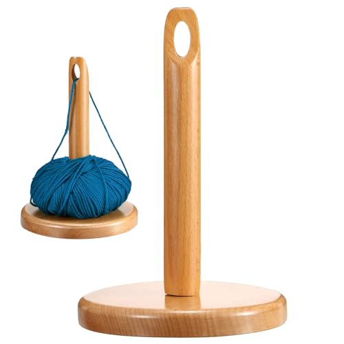 Lambo Garnrollenhalter aus Holz und Garnhalter, Kugelhalter mit Holzrahmen | Spender aus Holz, Häkelhilfe zum Verhindern von Verheddern von Fäden, ideal für Kunstliebhaber von Lambo