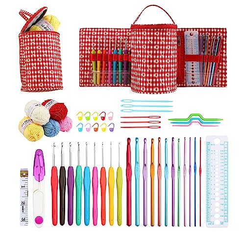 Lambo Häkelnadel-Set, Tunesisch, ergonomisch, für Anfänger, tunesische Häkelnadeln, mit Aufbewahrungstasche, Geschenke für Frauen, zum Basteln von Hand Lambo Häkelnadel-Set, Tunesisch, ergonomisch, für Anfänger, tunesische Häkelnadeln, mit Aufbewahrungstasche, Geschenke für Frauen, zum Basteln von Hand von Lambo