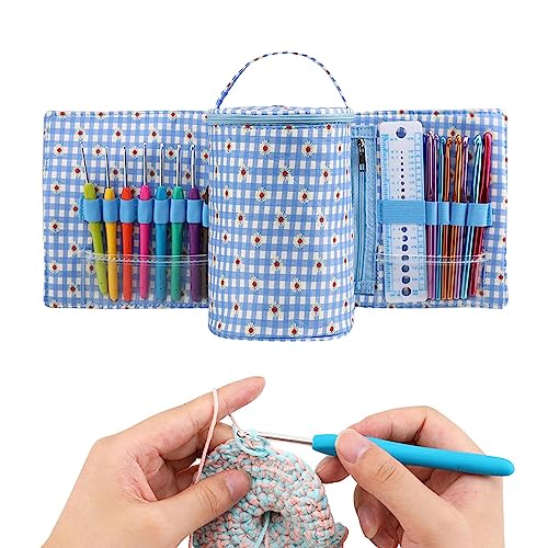Lambo Häkelnadeln mit Etui | Ergonomisches Häkeletui | Anfänger-Häkelset Tunesisches Häkelset mit Aufbewahrungstasche Geschenke für Frauen zum Basteln von Hand von Lambo