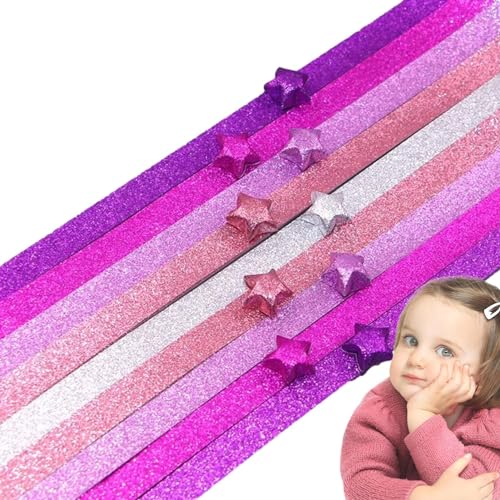 Lambo Lucky Glitzerpapier, 520 Blatt Glitzerpapier, leuchtend, Farbverlauf, sicheres Sternpapier, Glücksbringer für Handwerk, Kunst, Schule von Lambo