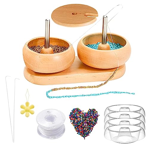 Lambo Perlenspinner, Doppel-Schüssel, Perlenspinner für Schmuck, Perlen, mit 4 Wechselschalen, 2 großen Perlennadeln und 1000 Perlen Lambo Perlenspinner, Doppel-Schüssel, Perlenspinner für Schmuck, Perlen, mit 4 Wechselschalen, 2 großen Perlennadeln und 1000 Perlen von Lambo