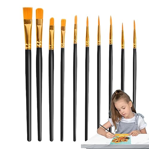 Lambo Pinsel für Ölfarben | Set mit 10 Pinseln für Acrylfarben, weiche und flexible Künstlerpinsel für Acrylfarben und Aquarellfarben von Lambo