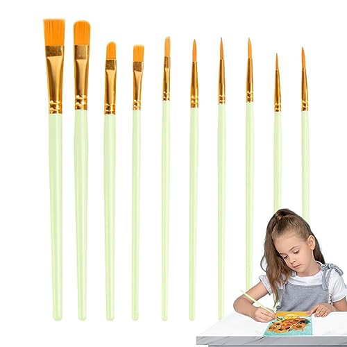 Lambo Pinsel für Ölmalerei, Set mit 10 Pinseln für Acrylfarben, Aquarell – weiche und flexible Künstlerpinsel für Acrylfarbe, Ölfarben von Lambo