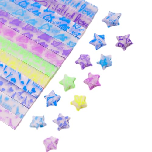 Lambo Sternpapier | 210 Blatt Faltpapier mehrfarbig Herz Stern | Papierstreifen zum Üben der Konzentration für Urlaubsgeschenke und Belohnungen im Klassenzimmer von Lambo