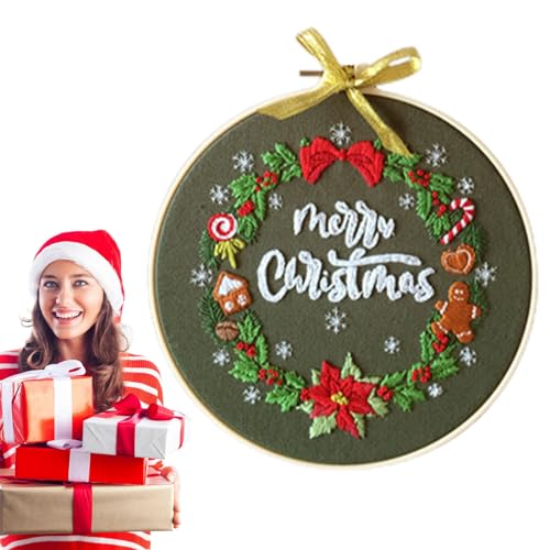 Lambo Stickset zum Selbermachen, Stickset mit Motiv für Weihnachtsstimmung – Webzubehör für Wohnzimmer, Schlafzimmer, Arbeitszimmer, Hof, Balkon von Lambo