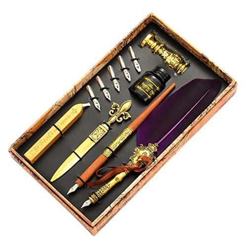 Lambo Tintenset für Füllfederhalter, Vintage-Kalligrafie-Stift zum Schreiben, das Füllfederhalter-Set enthält Füllfederhalter, Tinte, Ersatzspitzen, Wachsstäbchen Lambo Tintenset für Füllfederhalter, Vintage-Kalligrafie-Stift zum Schreiben, das Füllfederhalter-Set enthält Füllfederhalter, Tinte, Ersatzspitzen, Wachsstäbchen von Lambo