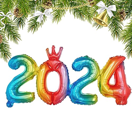 Lambo Zahlenballons 2024, Abschluss-Dekorationen 2024, 40,6 cm, Gold, Silber, Gold, Klasse 2024, Nummer 2024, Folienballons für Silvesterpartyzubehör Lambo Zahlenballons 2024, Abschluss-Dekorationen 2024, 40,6 cm, Gold, Silber, Gold, Klasse 2024, Nummer 2024, Folienballons für Silvesterpartyzubehör von Lambo