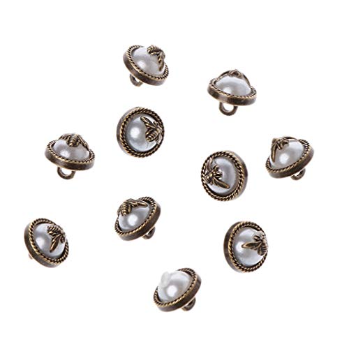 Lamdoo 10 Stücke 10mm Faux Perle Biene Knöpfe Für Nähen Mantel Hochzeit Handwerk Scrapbooking Verschönerung DIY von Lamdoo
