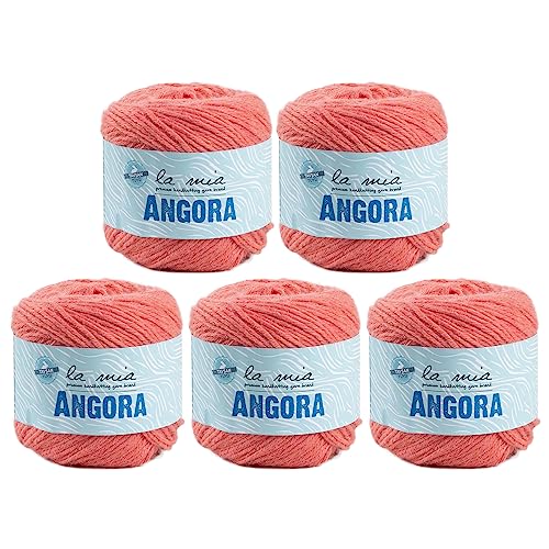 5 Knäuel La Mia Angora-Wolle, insgesamt 250 g, 136 Yrds (125 m), 15 % Angora, Light-Dk Premium-Garne, Orange – L126 von La Mia