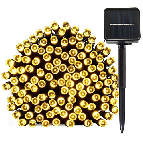 Lamker 30M 300er LEDs Lichterketten Solar Außen Warmweiß LED Lichterkette Wasserdicht Grünes Kabel 8 Modi Dimmbar Solarlichterkette Beleuchtung Deko für Garten Terrasse Balkon Tor Hof Hochzeit von Lamker