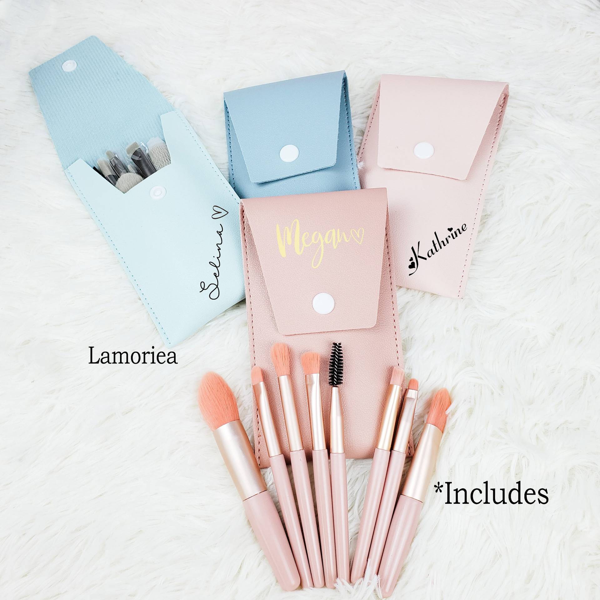 Personalisieren Make-Up Pinsel-Set, Brautjungfer Pinsel, Reise-Make-Up Weihnachtsgeschenk, Vorschlag Personalisieren Make-Up Pinsel-Set, Brautjungfer Pinsel, Reise-Make-Up Weihnachtsgeschenk, Vorschlag von Lamoriea