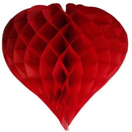 Lampion-Lampionnen 5 x Honeycomb/Wabenball Herz rot 35 cm von Lampion-Lampionnen