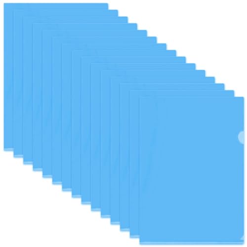 15-Pack-L-Form-Plastikdateiordner für A4-Dokumente, wasserdichte Wiederverwendungsblechschutz, Office/School Paper-Organisatoren (klar) von Lamppdcor