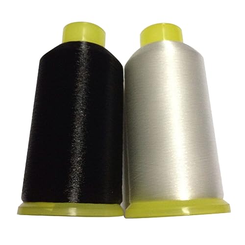 2pcs Quiltgewinde, Nylonnähfaden 0, 1 mm Monofilament unsichtbar (weiß+schwarz) von Lamppdcor