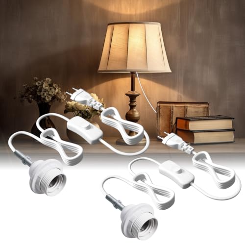 Lamptobe DIY Lampe mit Kabel, E27 Lampenfassung Kit Für Tischlampen E27 Fassung Mit 1.8M Kabel DIY Lampenfassung mit Schalter - Weiß - 2er pack Lamptobe DIY Lampe mit Kabel, E27 Lampenfassung Kit Für Tischlampen E27 Fassung Mit 1.8M Kabel DIY Lampenfassung mit Schalter - Weiß - 2er pack von Lamptobe