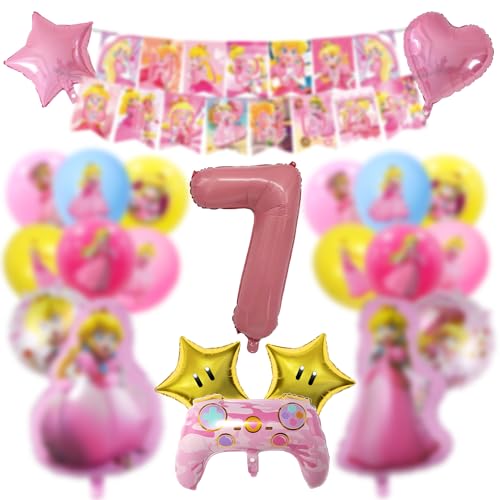 Geburtstag Deko 7 Jahre, Geburtstag Deko, Kindergeburtstag Deko 30pcs, Partyzubehör, Kindergeburtstag Deko 7 Jahre, Folienballon Luftballon für Party und Kindergeburtstag von Lamuliya
