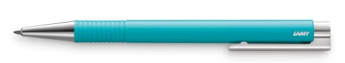 LAMY logo M+ Kugelschreiber 204 aus bruchfestem Kunststoff in der Farbe sea matt mit verchromter Spitze und Drücker, inkl. Großraummine LAMY M 16 Strichbreite M in schwarz von Lamy