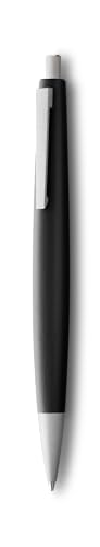 LAMY 2000 Kugelschreiber 201 – Kuli aus Polycarbonat und Edelstahl, strichmattiert in der Farbe Schwarz, matt – Mit Großraummine Schwarz – Strichbreite M von Lamy