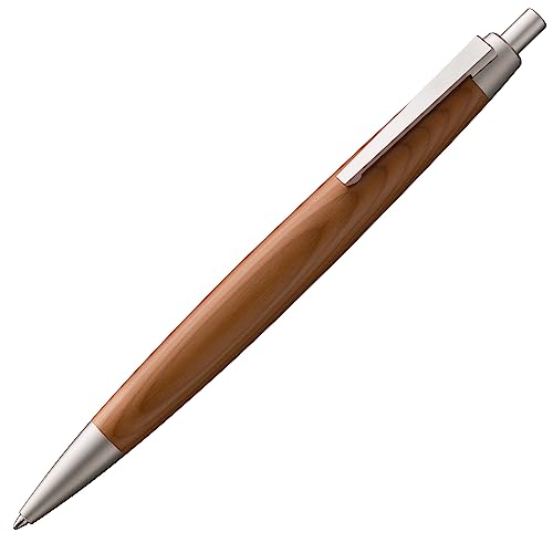 Lamy 2000 taxus Kugelschreiber – edler Kuli mit Gehäuse aus Eibenholz und Palladium-Finish – perfekt ausbalanciert - inkl. Großraummine M 16 in Stichbreite M in schwarz von Lamy