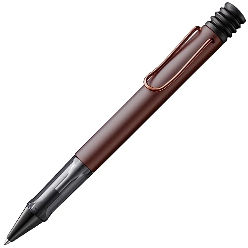 LAMY Lx edler Kugelschreiber 290 aus Aluminium in der Farbe marron mit Edelmetallveredelung und Metallclip veredelt, inkl. Großraummine LAMY M 16 Strichbreite M in schwarz und Geschenkverpackung von Lamy