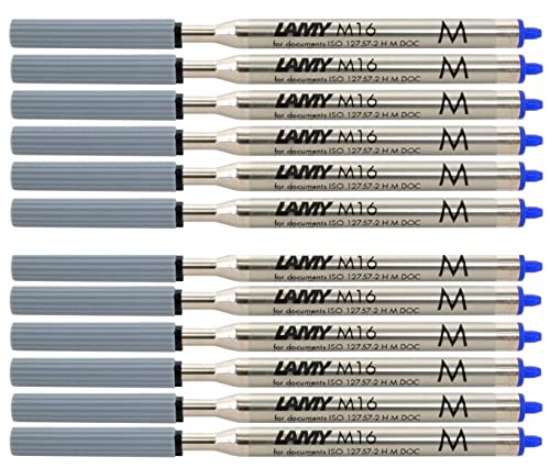 LAMY M 16 Kugelschreiber-Großraummine aus Metall, dokumentenecht, Strichbreite: M (blau, 12er Pack) von Lamy
