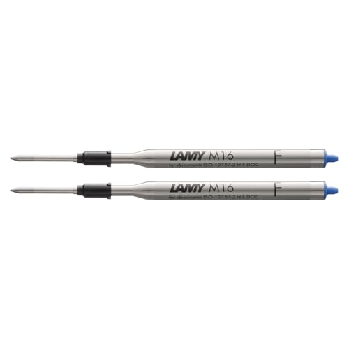 LAMY M16 2er Set Kugelschreiber-Großraummine aus Metall - Original Ersatzmine für alle Lamy Kugelschreiber Modelle - dokumentenecht - Strichbreite Fein in Tintenfarbe blau LAMY M16 2er Set Kugelschreiber-Großraummine aus Metall - Original Ersatzmine für alle Lamy Kugelschreiber Modelle - dokumentenecht - Strichbreite Fein in Tintenfarbe blau von Lamy