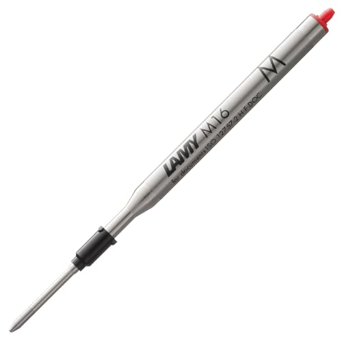 LAMY M16 Kugelschreiber-Großraummine aus Metall - Original Ersatzmine für alle Lamy Kugelschreiber Modelle - dokumentenecht - Strichbreite Mittel in Tintenfarbe rot LAMY M16 Kugelschreiber-Großraummine aus Metall - Original Ersatzmine für alle Lamy Kugelschreiber Modelle - dokumentenecht - Strichbreite Mittel in Tintenfarbe rot von Lamy