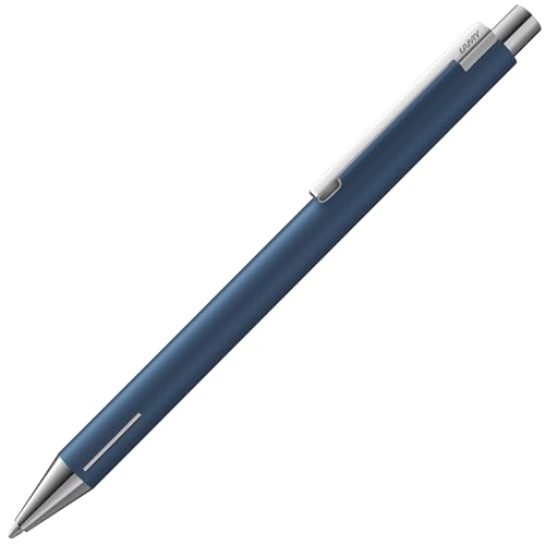 Lamy econ Kugelschreiber 240 aus Edelstahl in indigo matt und markant gebogenem Clip, inkl. Großraummine M 16 schwarz Strichbreite M von Lamy