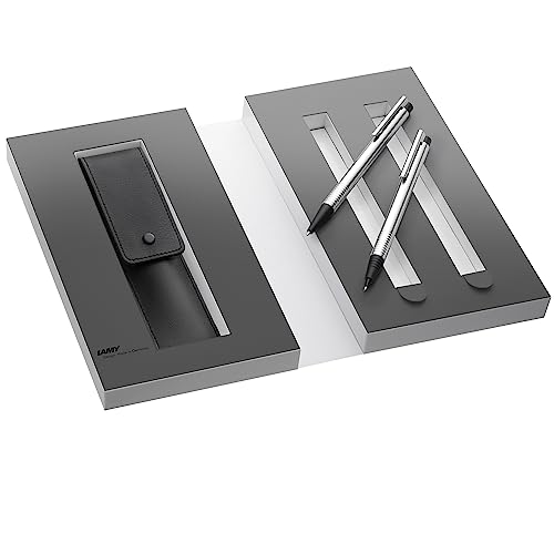LAMY logo Set 899 aus rostfreiem Edelstahl in mattschwarz: Kugelschreiber 205 Großraummine LAMY M 16 schwarz und Druckbleistift 105 mit Feinstrichmine LAMY M 40 (0,7 mm) inkl. LAMY Lederetui schwarz LAMY logo Set 899 aus rostfreiem Edelstahl in mattschwarz: Kugelschreiber 205 Großraummine LAMY M 16 schwarz und Druckbleistift 105 mit Feinstrichmine LAMY M 40 (0,7 mm) inkl. LAMY Lederetui schwarz von Lamy