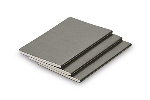LAMY paper Booklets (3er Set) 810 – Format DIN A5 (145 x 210 mm) mit silbergrauem Cover, Lamy-Lineatur und 64 Seiten von Lamy