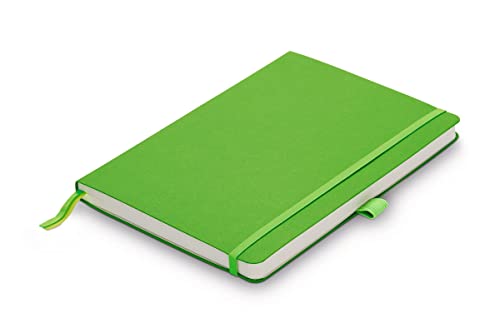 LAMY paper Softcover A5 Notizbuch 810 – Format DIN A5 (145 x 210 mm) in grün mit Lamy-Lineatur, 192 Seiten und elastischem Verschlussband von Lamy