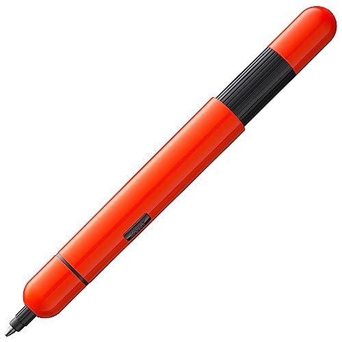 LAMY pico kleiner Taschen-Kugelschreiber 288 aus Metall im Lack-Finish in der Farbe laser-orange mit Druckmechanik, inkl. Compactmine LAMY M 22 Strichbreite M in schwarz, 1 stück (1er Pack) von Lamy