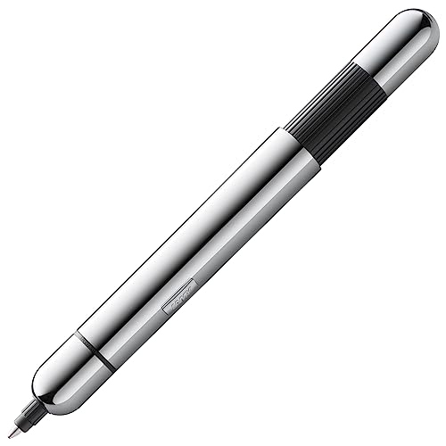 LAMY pico kleiner Taschen-Kugelschreiber 289 aus Metall im Lack-Finish in der Farbe chrome mit Druckmechanik, inkl. Compactmine LAMY M 22 Strichbreite M in schwarz von Lamy