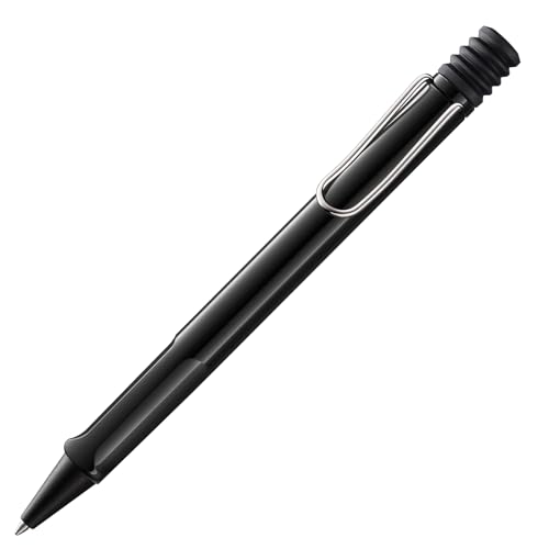 LAMY safari moderner Kugelschreiber 219 aus robustem Kunststoff in schwarz mit ergonomischem Griff und selbstfederndem Metallclip, inkl. Großraummine LAMY M 16 M schwarz von Lamy