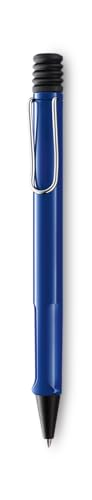 LAMY safari moderner Kugelschreiber 214 aus robustem Kunststoff in blau mit ergonomischem Griff und selbstfederndem Metallclip, inkl. Großraummine LAMY M 16 M blau von Lamy