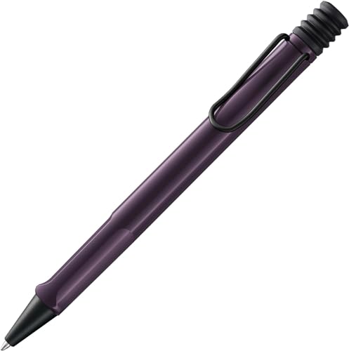 Lamy safari moderner Kugelschreiber 2D8 aus robustem Kunststoff in violett-himbeere mit ergonomischem Griff und selbstfederndem Metallclip, inkl. Großraummine M 16 M schwarz von Lamy