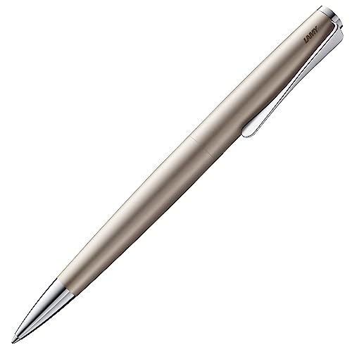 LAMY studio Premium Kugelschreiber 268 aus Edelstahl in Palladium-Finish, propellerförmige Clip-Drehmechanik, Inkl. LAMY Großraummine M 16 schwarz M von Lamy