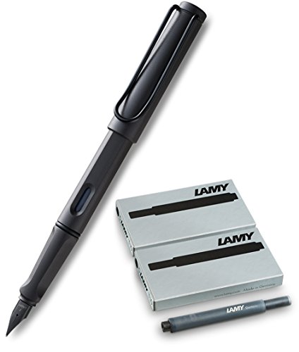 Lamy, "Safari", Füllfederhalter, feine Feder, weiß, Umbra + 10 Patronen Schwarz, Füllfederhalter Safari von Lamy