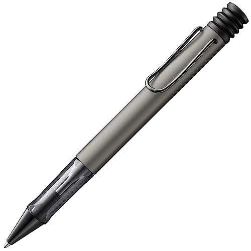 LAMY Lx edler Kugelschreiber 257 aus Aluminium in der Farbe ruthenium mit Edelmetallveredelung und Metallclip veredelt, inkl. Großraummine LAMY M 16 Strichbreite M in schwarz und Geschenkverpackung von Lamy