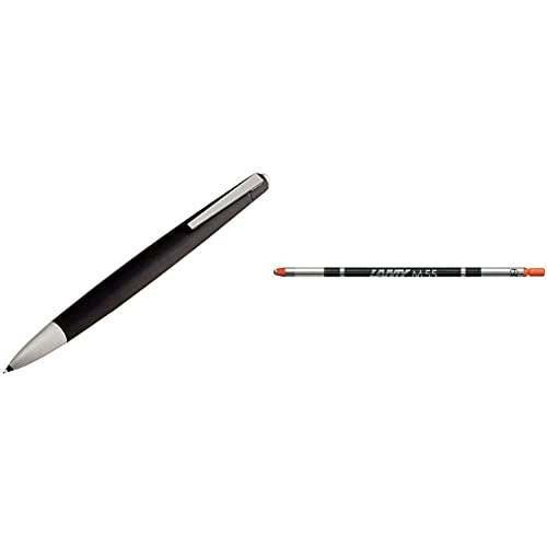 Lamy 2000 4-Farb-Kugelschreiber 401– Mehrfachkugelschreiber in der Farbe Schwarz, matt M & M 55 Mine 816 – Markiermine aus Metall in der Farbe Orange von Lamy