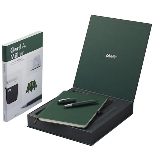 Lamy 2000 pine Füller Set mit Notizbuch DIN B5, 160 Seiten – Füllfederhalter im strichmattiertem Gehäuse aus Edelstahl & Polycarbonat – 14 kt. Goldfeder, partiell platiniert & in Strichbreite F Lamy 2000 pine Füller Set mit Notizbuch DIN B5, 160 Seiten – Füllfederhalter im strichmattiertem Gehäuse aus Edelstahl & Polycarbonat – 14 kt. Goldfeder, partiell platiniert & in Strichbreite F von Lamy