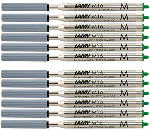 Lamy M 16 Kugelschreiber-Großraummine aus Metall, dokumentenecht, Strichbreite: M (12er Pack, grün) von Lamy