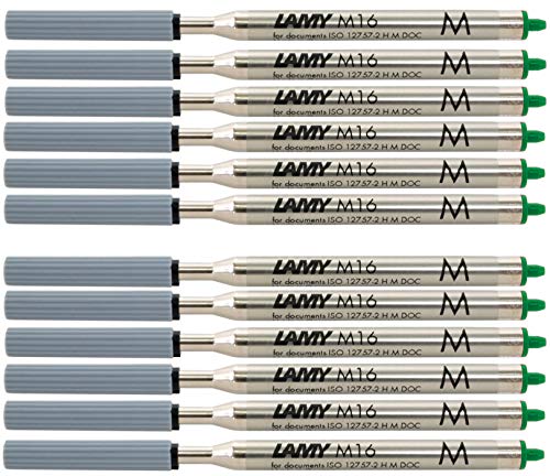 Lamy M 16 Kugelschreiber-Großraummine aus Metall, dokumentenecht, Strichbreite: M (12er Pack, grün) von Lamy