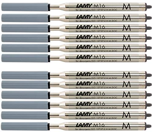 Lamy M 16 Kugelschreiber-Großraummine aus Metall, dokumentenecht, Strichbreite: M (12er Pack, schwarz) von Lamy