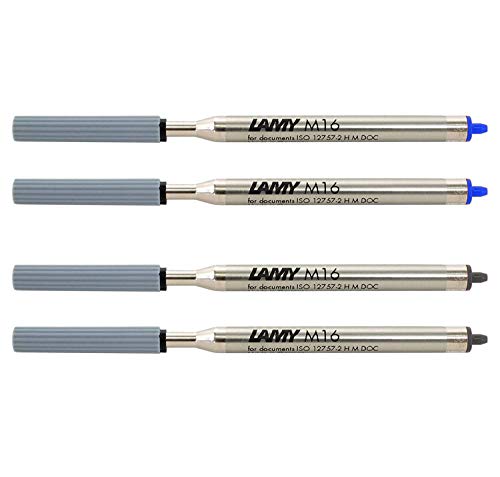 Lamy M16 Kugelschreiber-Großraummine, Strichbreite: F / gemischtes Set (2 x Blau + 2 x Schwarz) von Lamy
